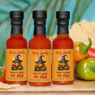 Halloween Witch Pumpkin Red Hot Mr Chili  Sauces