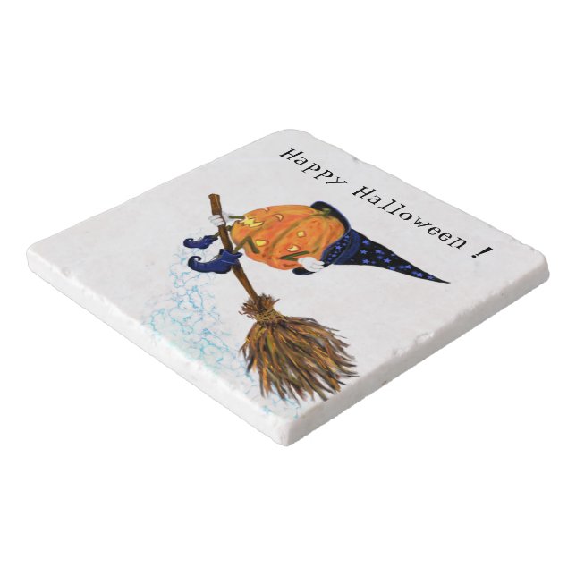 Halloween Witch Pumpkin Trivet (Corner)
