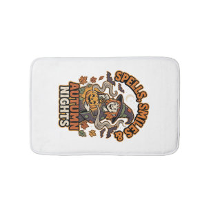 Halloween Witch Pumpkin Vibes Bath Mat