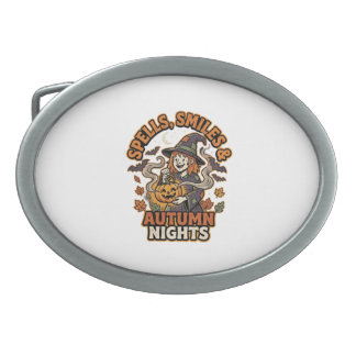 Halloween Witch Pumpkin Vibes Belt Buckle