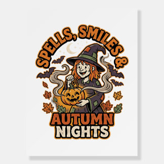Halloween Witch Pumpkin Vibes Foam Board