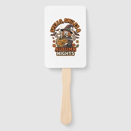 Halloween Witch Pumpkin Vibes Hand Fan