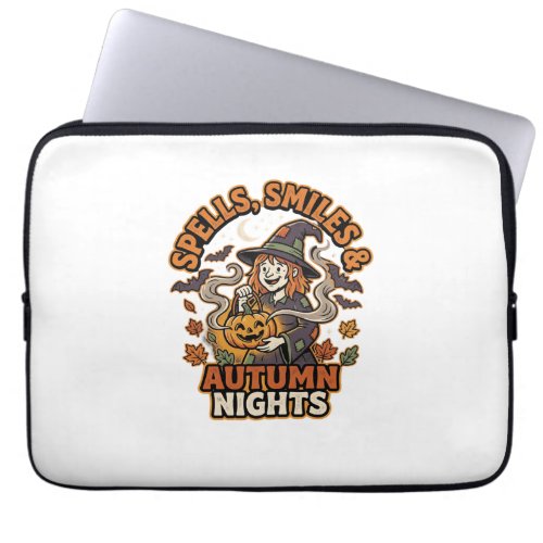 Halloween Witch Pumpkin Vibes Laptop Sleeve