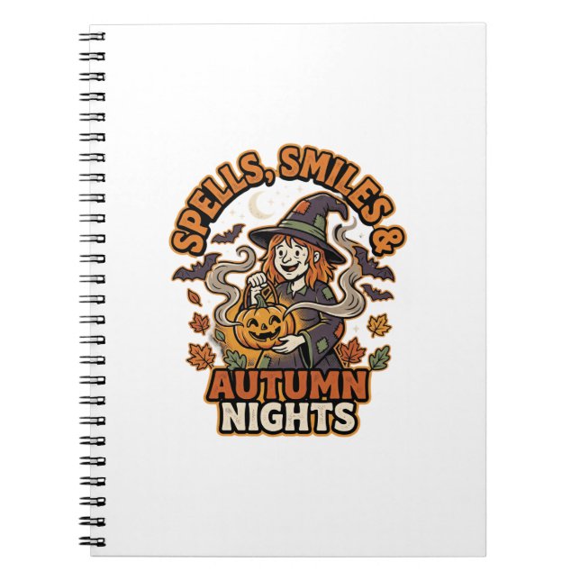 Halloween Witch Pumpkin Vibes Notebook (Front)