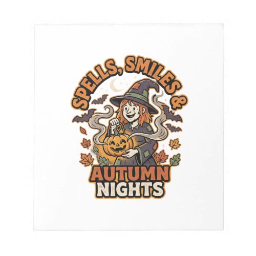 Halloween Witch Pumpkin Vibes Notepad