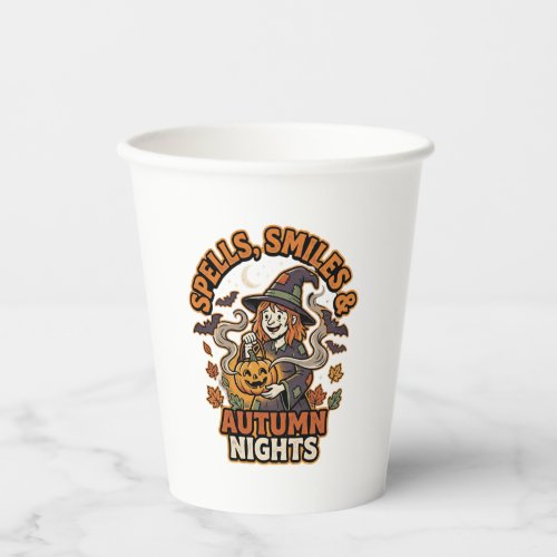 Halloween Witch Pumpkin Vibes Paper Cups