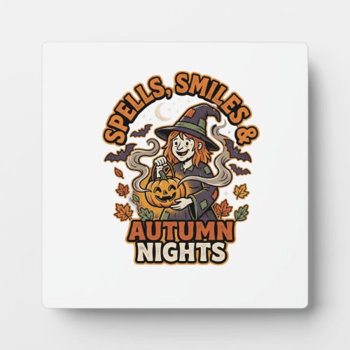 Halloween Witch Pumpkin Vibes Plaque