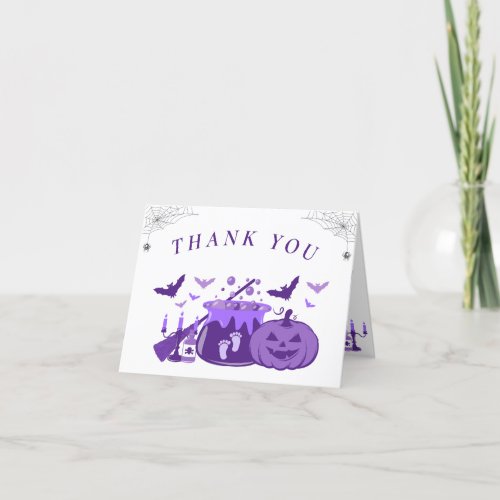 Halloween Witch Purple Baby Shower Thank You
