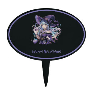 Halloween/Witch/purple  Cake Topper