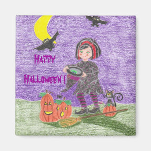 Halloween witch purple magnet! magnet