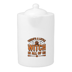 Halloween Witch Quote Vintage Vector Design_1 Teapot