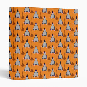 Halloween Witch Rat and Broom Patterned 3 Ring Binder