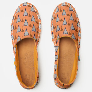 =Halloween Witch Rat and Broom Patterned Espadrilles