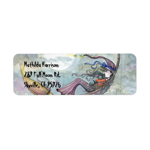 Halloween Witch Return Address Labels