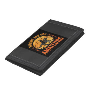 Halloween Witch Rider Horse Brooms Are For Amateur Tri-fold Wallet