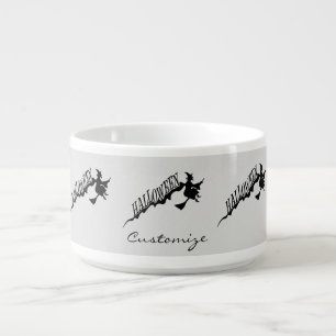 Halloween Witch Riding Broom Thunder_Cove Bowl