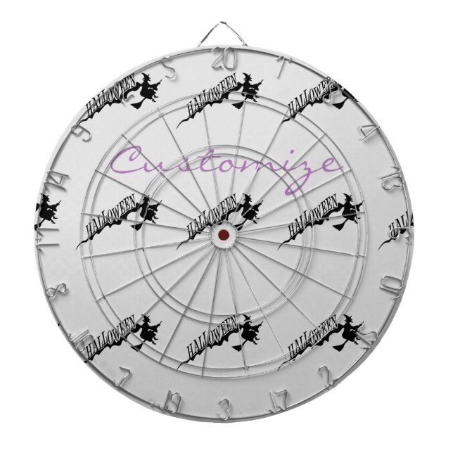 Halloween Witch Riding Broom Thunder_Cove Dartboard With Darts (Front)