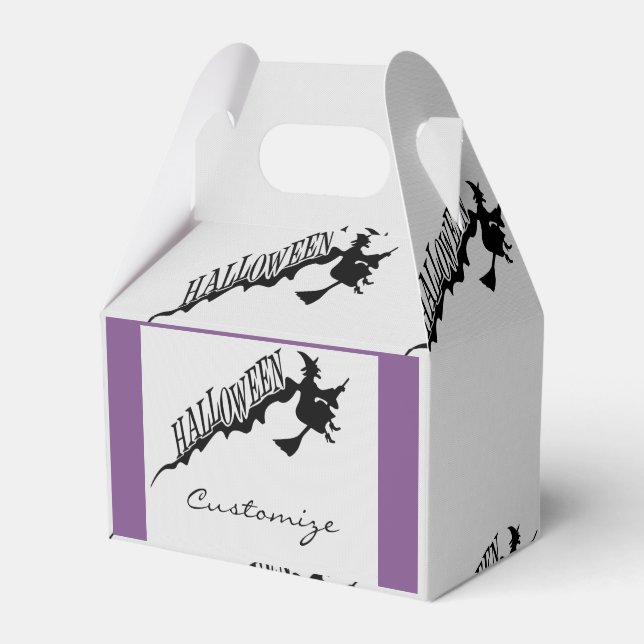 Halloween Witch Riding Broom Thunder_Cove Favor Boxes (Front Side)