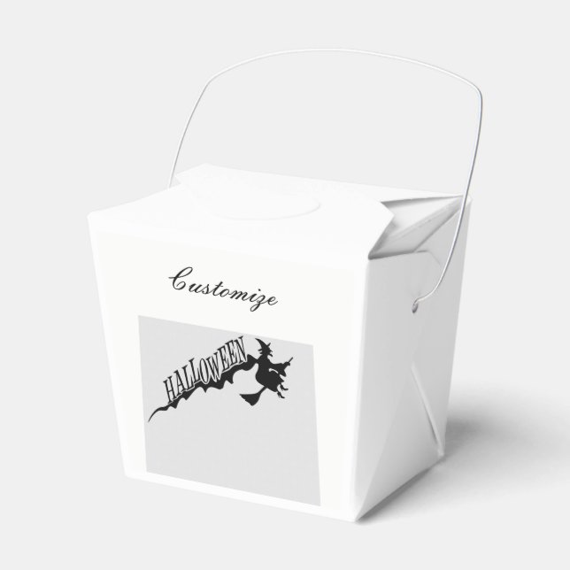 Halloween Witch Riding Broom Thunder_Cove Favor Boxes (Front Side)