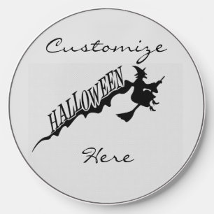 Halloween Witch Riding Broom Thunder_Cove Wireless Charger