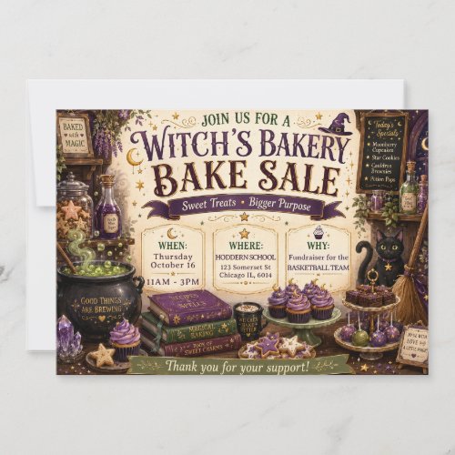 Halloween Witch’s Bakery Bake Sale Invitation