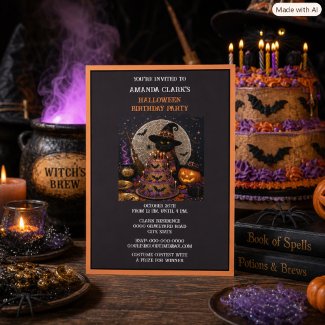 Halloween Witch’s Brew Pumpkin Cake Birthday Party