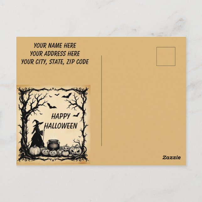 Halloween Witch"s Potion, Halloween Invitation,   Postcard (Back)