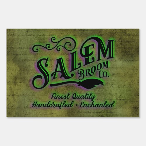 Halloween Witch Salem Broom Company Sign