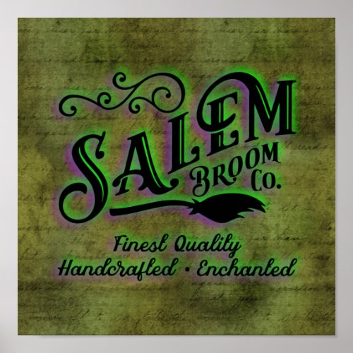 Halloween Witch Salem Broom Company Sign