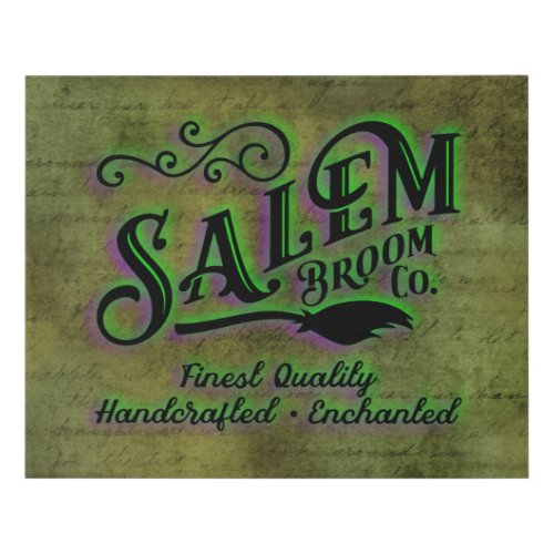 Halloween Witch Salem Broom Company Sign