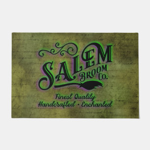 Halloween Witch Salem Broom Company Sign Doormat