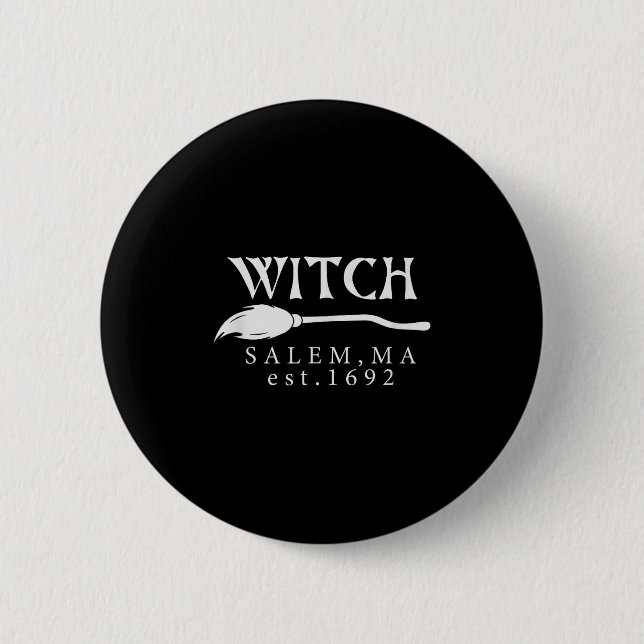 Halloween Witch Salem, Ma Est.1692 Spooky Womens G Button (Front)