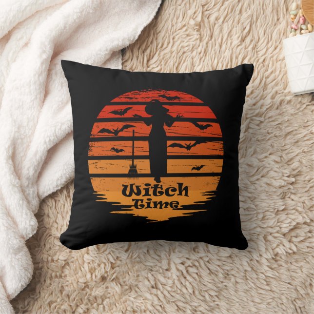 Halloween witch season throw pillow (Blanket)