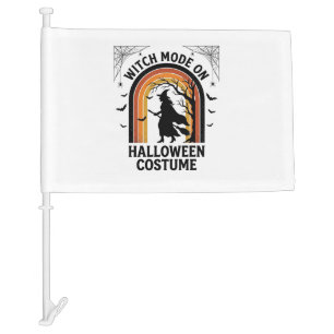 Halloween Witch Shirt Funny Costume Vintage Engrav Car Flag