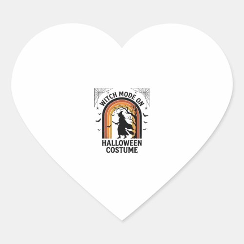 Halloween Witch Shirt Funny Costume Vintage Engrav Heart Sticker