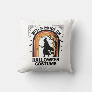 Halloween Witch Shirt Funny Costume Vintage Engrav Throw Pillow