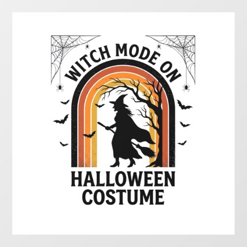 Halloween Witch Shirt Funny Costume Vintage Engrav Window Cling