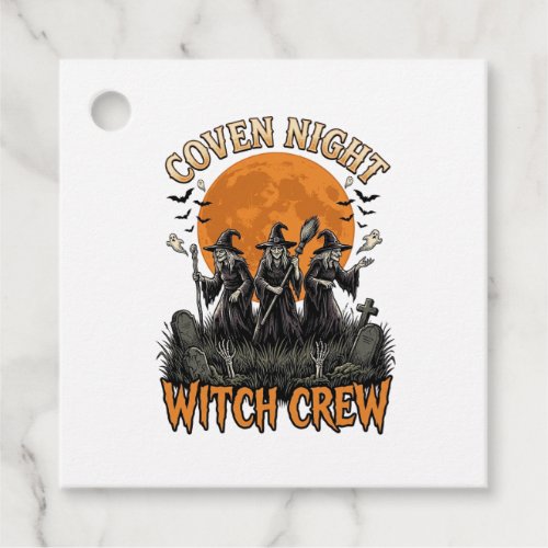 Halloween Witch Shirt Vintage Engraved Coven Night Favor Tags