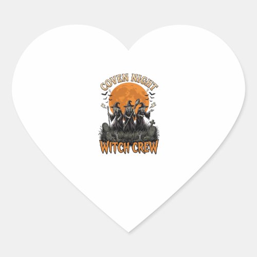 Halloween Witch Shirt Vintage Engraved Coven Night Heart Sticker