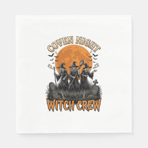 Halloween Witch Shirt Vintage Engraved Coven Night Napkins
