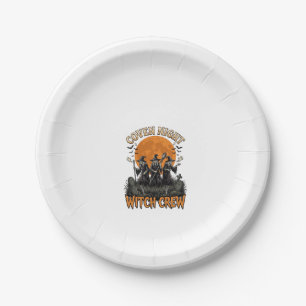 Halloween Witch Shirt Vintage Engraved Coven Night Paper Plates