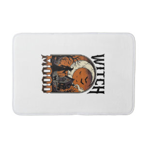 Halloween Witch Shirt Vintage Haunted Moon Design_ Bath Mat