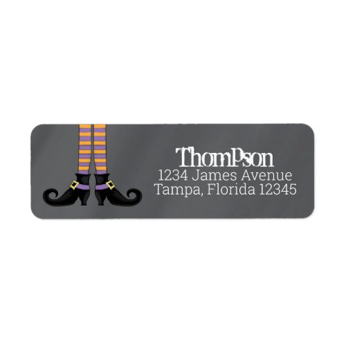 Halloween Witch Shoes Cute Whimsical  Label