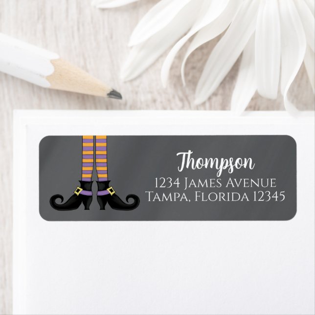 Halloween Witch Shoes Cute Whimsical Spooky  Label (Insitu)