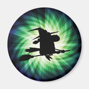 Halloween Witch Silhouette; Cool Magnet