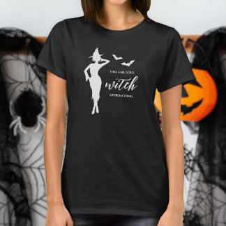 Halloween Witch Silhouette Posing With Bats T-Shirt