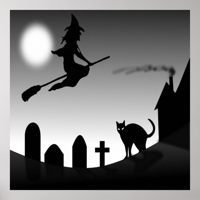 HALLOWEEN WITCH SILHOUETTE POSTER (Front)