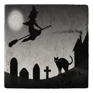 HALLOWEEN WITCH SILHOUETTE TRIVET