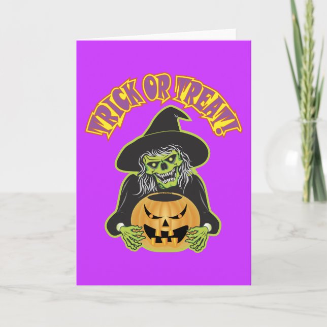Halloween Witch Skull Card (Front)