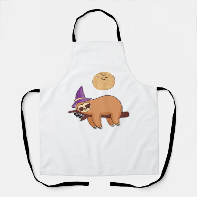 Halloween Witch Sloth Premium T-Shirt Apron (Front)